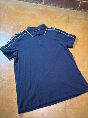 Michael Kors Navy Polo with White Contrast Trim